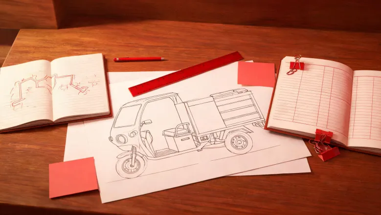 Electric sanitation tricycle procurement planning desk